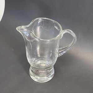 Vintage Glass Water Pitcher Applied Handle 6.5in 20oz